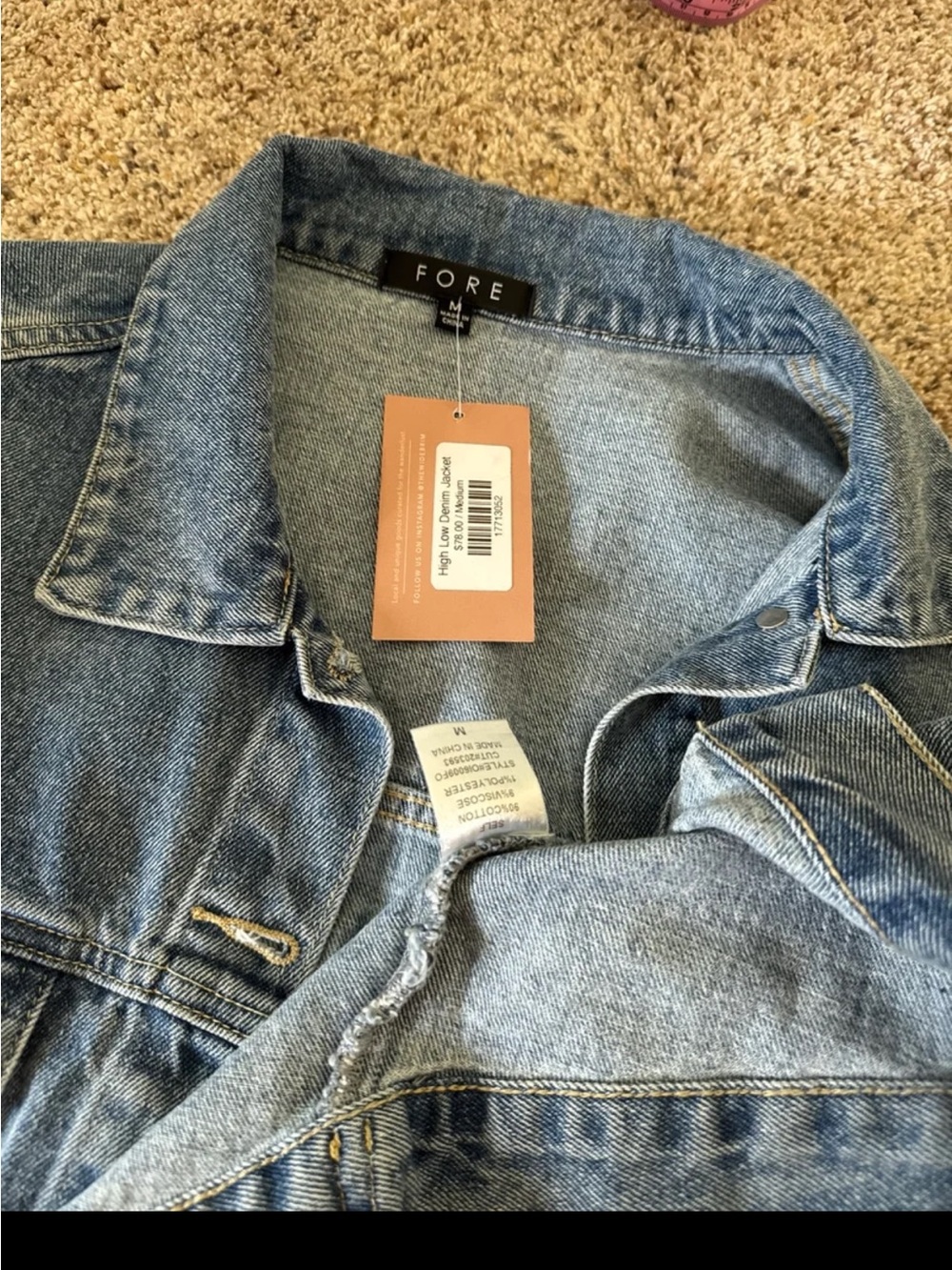 NWT Fore Lana High-Low Denim Jacket – Modern Minimalist Chic size Medium - Picture 10 of 12